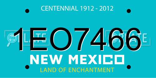 1EO7466 New Mexico License Plate