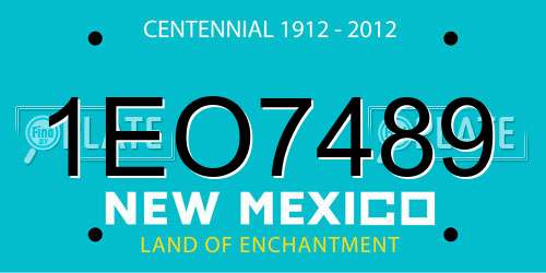 1EO7489 New Mexico License Plate