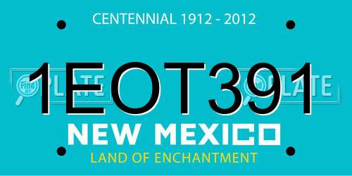 1EOT391 New Mexico License Plate