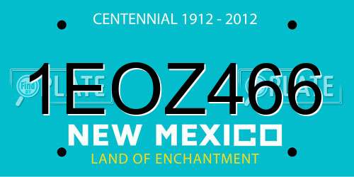 1EOZ466 New Mexico License Plate