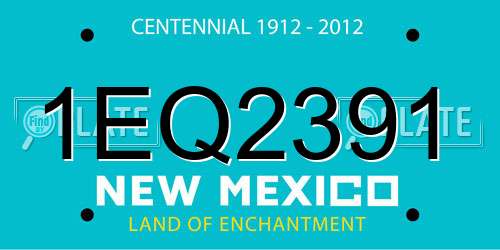 1EQ2391 New Mexico License Plate