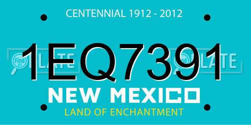 1EQ7391 New Mexico License Plate