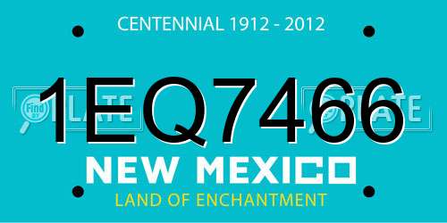 1EQ7466 New Mexico License Plate
