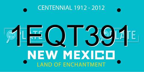 1EQT391 New Mexico License Plate