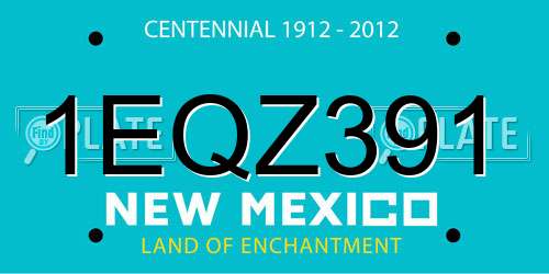 1EQZ391 New Mexico License Plate