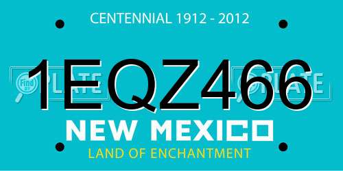 1EQZ466 New Mexico License Plate