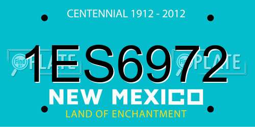 1ES6972 New Mexico License Plate
