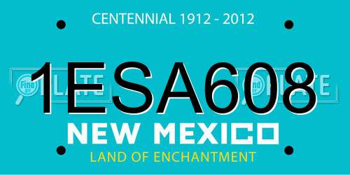 1ESA608 New Mexico License Plate
