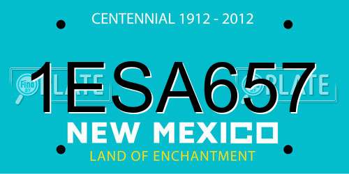 1ESA657 New Mexico License Plate