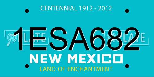 1ESA682 New Mexico License Plate