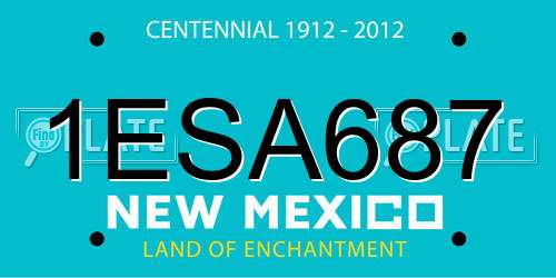 1ESA687 New Mexico License Plate