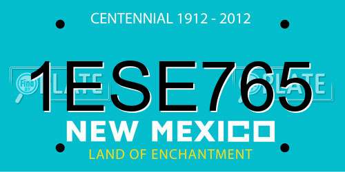 1ESE765 New Mexico License Plate