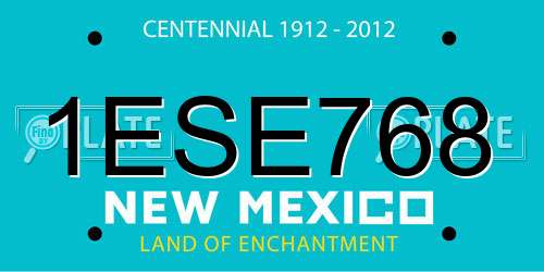 1ESE768 New Mexico License Plate