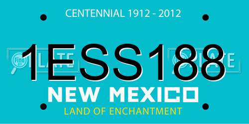 1ESS188 New Mexico License Plate