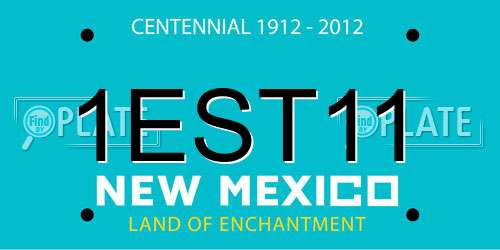 1EST11 New Mexico License Plate