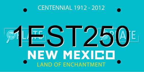 1EST250 New Mexico License Plate