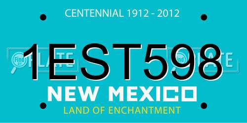 1EST598 New Mexico License Plate