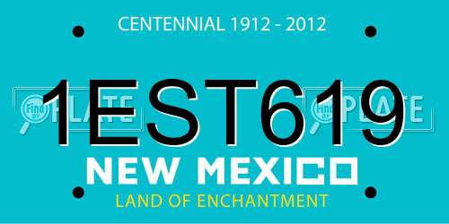 1EST619 New Mexico License Plate