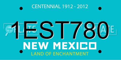 1EST780 New Mexico License Plate