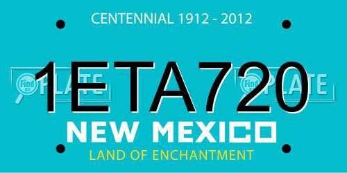 1ETA720 New Mexico License Plate