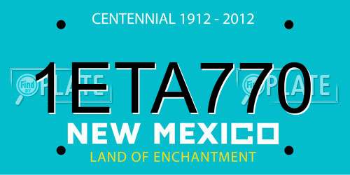 1ETA770 New Mexico License Plate