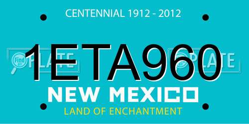 1ETA960 New Mexico License Plate