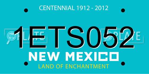 1ETS052 New Mexico License Plate