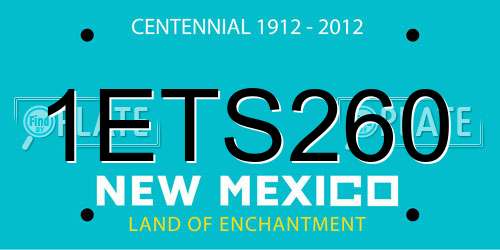 1ETS260 New Mexico License Plate