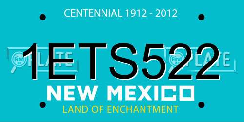 1ETS522 New Mexico License Plate
