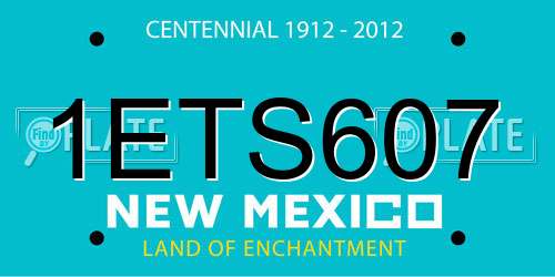 1ETS607 New Mexico License Plate