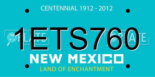 1ETS760 New Mexico License Plate