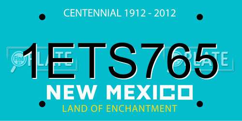 1ETS765 New Mexico License Plate
