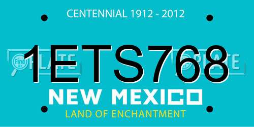 1ETS768 New Mexico License Plate