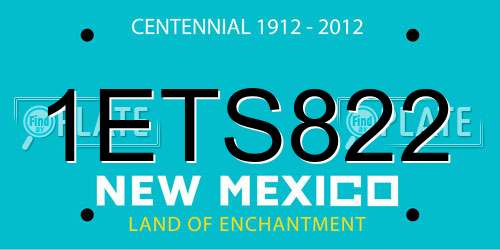 1ETS822 New Mexico License Plate