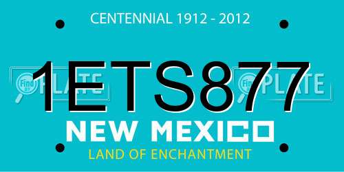 1ETS877 New Mexico License Plate