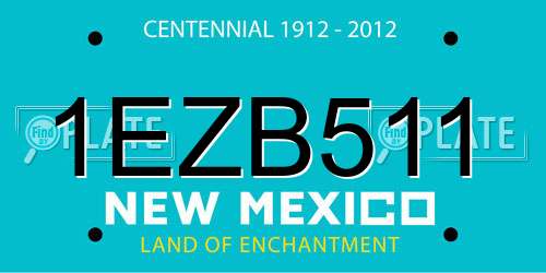 1EZB511 New Mexico License Plate