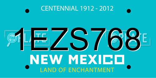 1EZS768 New Mexico License Plate