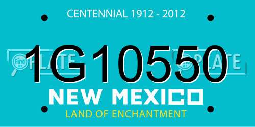 1G10550 New Mexico License Plate