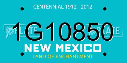 1G10850 New Mexico License Plate