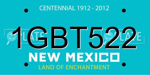 1GBT522 New Mexico License Plate