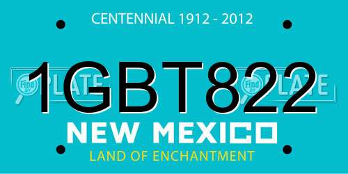 1GBT822 New Mexico License Plate
