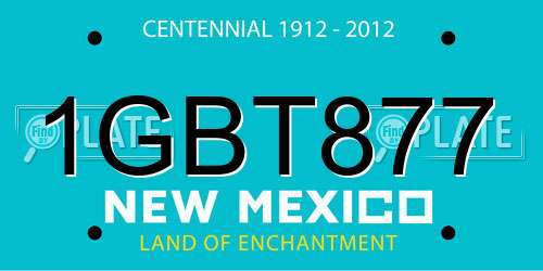 1GBT877 New Mexico License Plate