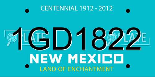 1GD1822 New Mexico License Plate