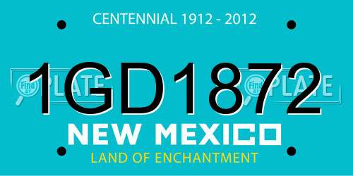 1GD1872 New Mexico License Plate