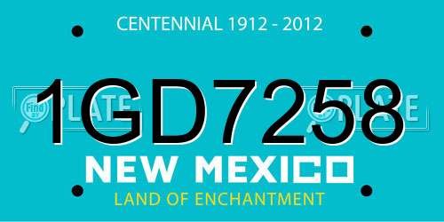 1GD7258 New Mexico License Plate