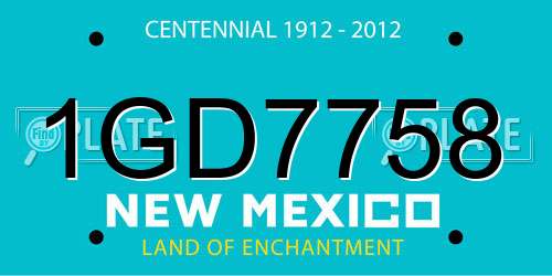 1GD7758 New Mexico License Plate