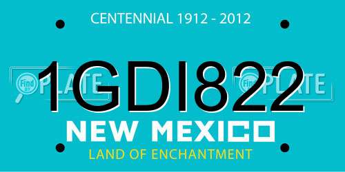 1GDI822 New Mexico License Plate