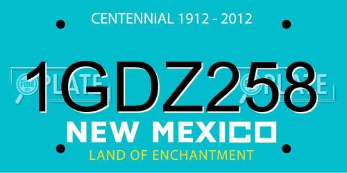 1GDZ258 New Mexico License Plate