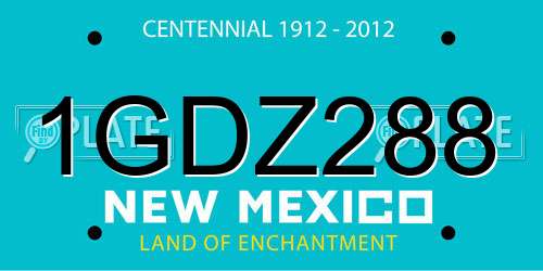 1GDZ288 New Mexico License Plate