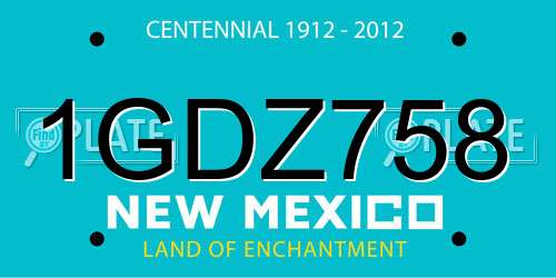 1GDZ758 New Mexico License Plate